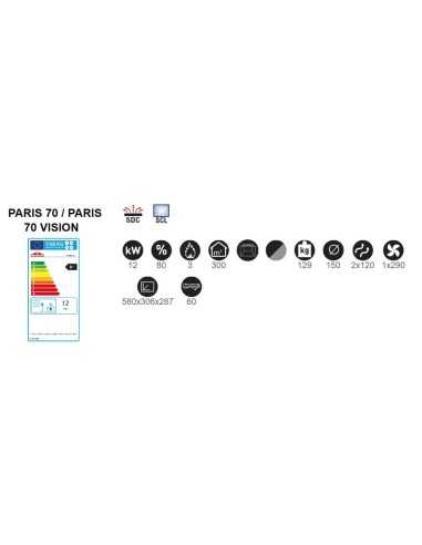 Estufa De Leña Insertable BRONPI Paris-70 Cr | Hogar Cahersa