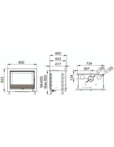 Estufa De Leña Insertable BRONPI Paris-70 Cr | Hogar Cahersa