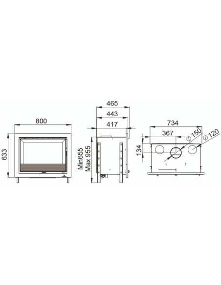 Estufa De Leña Insertable BRONPI Paris-70 Cr | Hogar Cahersa