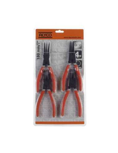 Juego de 4 Alicates para Arandelas 180mm en Blister Alyco Orange. REF 170584