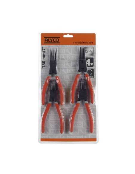 Juego de 4 Alicates para Arandelas 180mm en Blister Alyco Orange. REF 170584