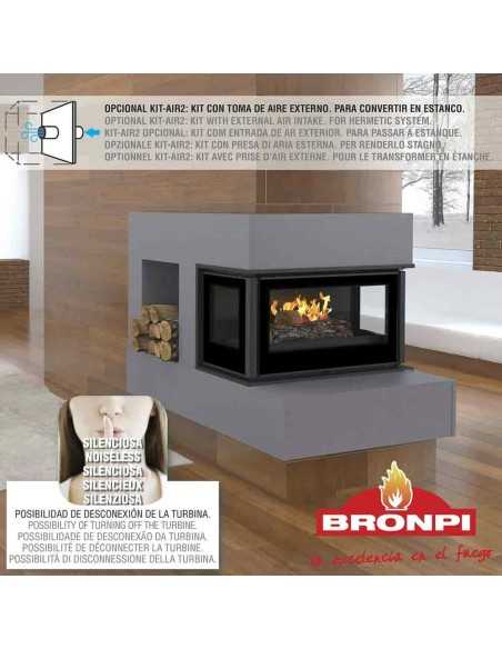 Estufa De Leña Insertable BRONPI Paris-90-3c | Hogar Cahersa