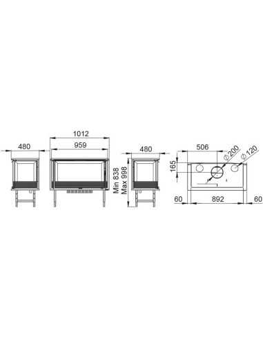 Estufa De Leña Insertable BRONPI Paris-90-3c | Hogar Cahersa