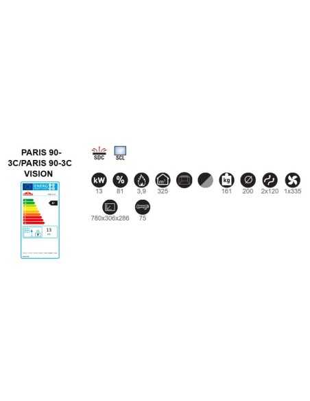Estufa De Leña Insertable BRONPI Paris-90-3c | Hogar Cahersa