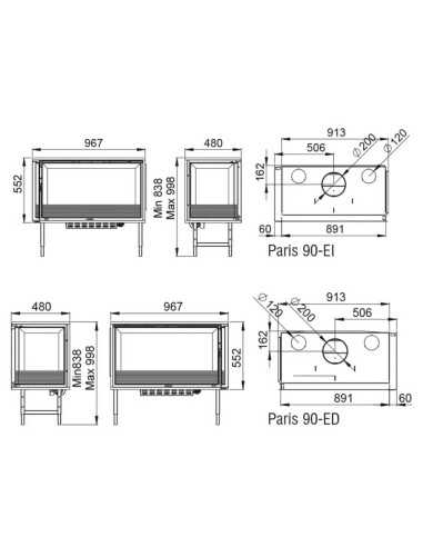 Estufa De Leña Insertable BRONPI Paris-90-ei | Hogar Cahersa