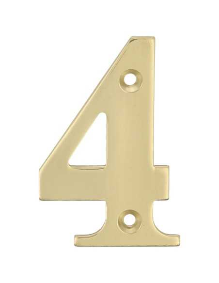 Número 4-4" Latón PULIDO AMIG