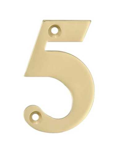 Número 5-4" Latón PULIDO AMIG