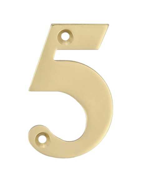 Número 5-4" Latón PULIDO AMIG