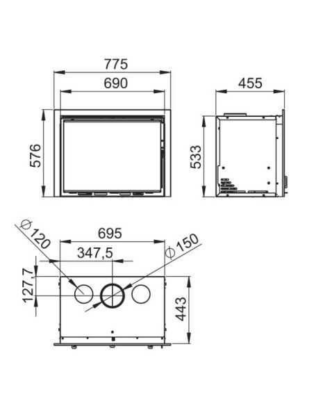 Estufa De Leña Insertable BRONPI Cairo-70 Fr | Hogar Cahersa