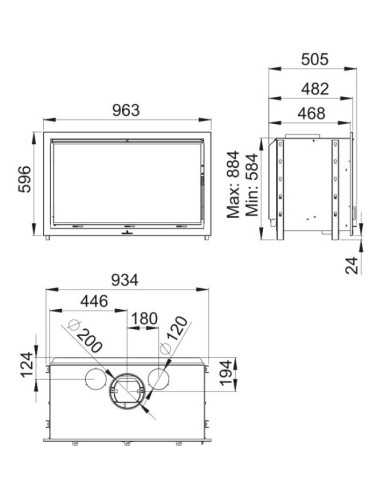 Estufa De Leña Insertable BRONPI Cairo-90 Fr | Hogar Cahersa