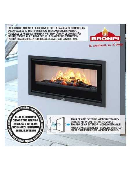Estufa de Leña Insertable BRONPI Serie CAIRO 90D CV