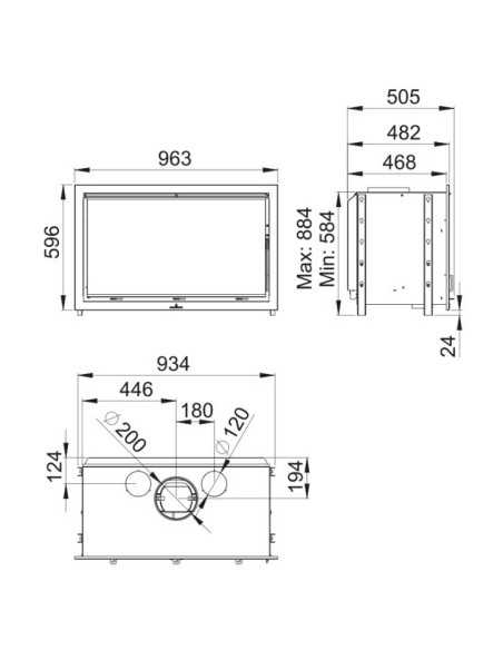 Estufa De Leña Insertable BRONPI Cairo-90d D | Hogar Cahersa