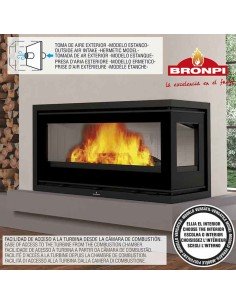 Estufa De Leña Insertable BRONPI Cairo-90-ei | Hogar Cahersa