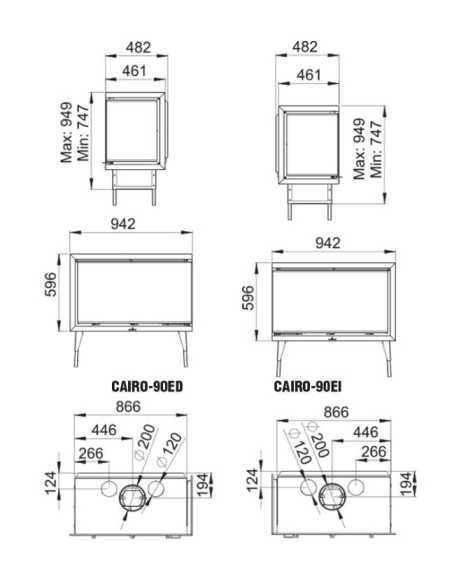 Estufa De Leña Insertable BRONPI Cairo-90-ei | Hogar Cahersa