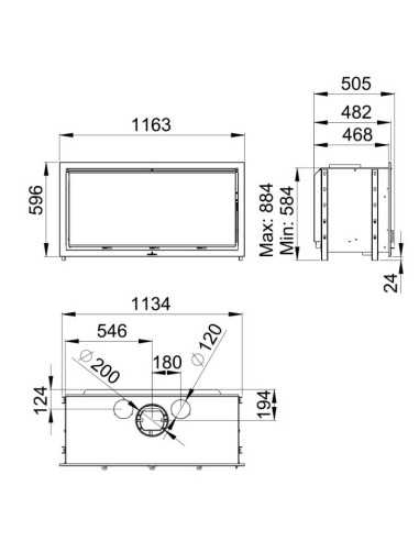 Estufa De Leña Insertable BRONPI Cairo-110 F | Hogar Cahersa