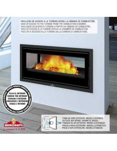Estufa De Leña Insertable BRONPI Cairo-110-d | Hogar Cahersa