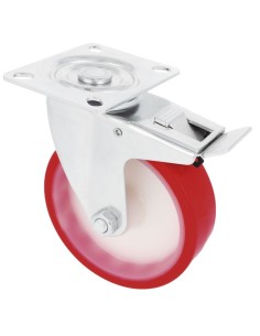 Rueda AMIG 2540-125 con Freno Poliuretano Rojo