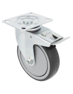 Rueda AMIG 2530-100 con Freno Goma Gris