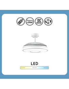 Ventilador de Techo DC DANI 72W 7200LM Blanco 3 Aspas 6Intensidades 2