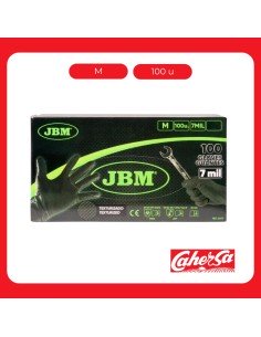 Guantes Negros Nitrilo JBM Desechables Grosor 7mil 2