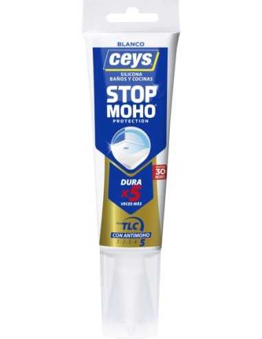 Silicona para Cocinas y Baños CEYS Stopmoho protection x5 Blanco 125ml