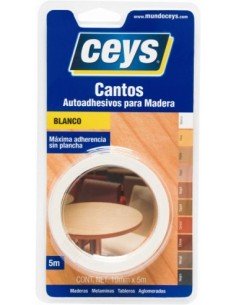 Canto Autoadhesivo para Madera CEYS Blanco 19 mm x 5 m