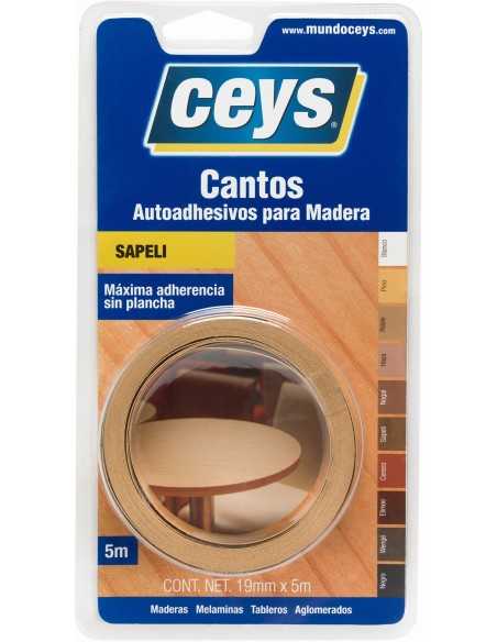 Canto Autoadhesivo para Madera CEYS Sapely 19 mm x 5 m