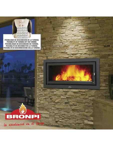Hogar Panorámico BRONPI LONDRES-T Metálico con Vermiculita y Turbina