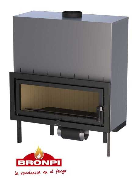 Hogar Panorámico BRONPI LONDRES-T Metálico con Vermiculita y Turbina
