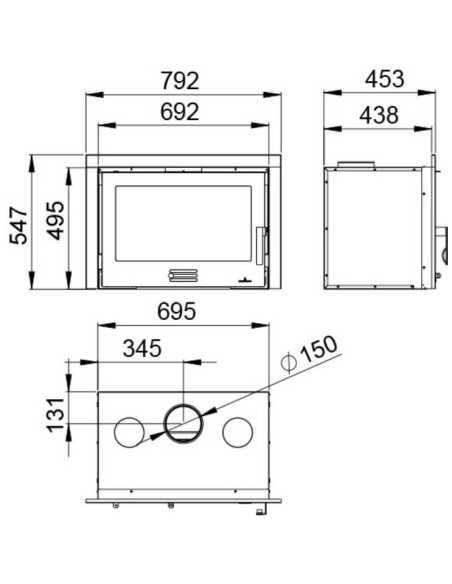 Estufa De Leña Insertable BRONPI Metálico Co | Hogar Cahersa