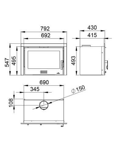 Estufa De Leña Insertable BRONPI Coliseo Met | Hogar Cahersa
