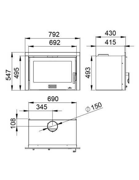 Estufa De Leña Insertable BRONPI Coliseo Met | Hogar Cahersa