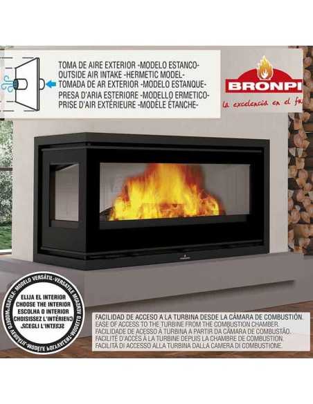Estufa De Leña Insertable BRONPI Cairo-110-e | Hogar Cahersa