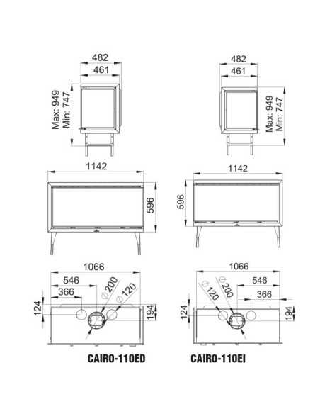 Estufa De Leña Insertable BRONPI Cairo-110-e | Hogar Cahersa