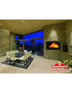 Hogar Panorámico BRONPI LONDRES-T Metálico con Vermiculita y Turbina