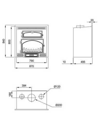 Estufa De Leña Insertable BRONPI Everest Hie | Hogar Cahersa