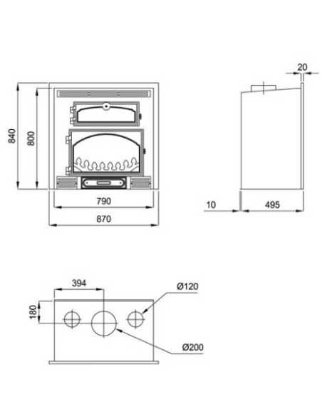 Estufa De Leña Insertable BRONPI Everest Hie | Hogar Cahersa