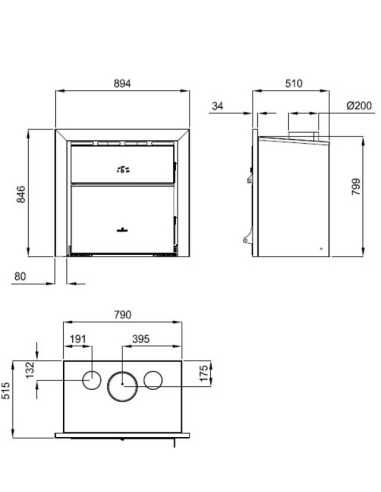 Estufa De Leña Insertable BRONPI Hierro Fund | Hogar Cahersa