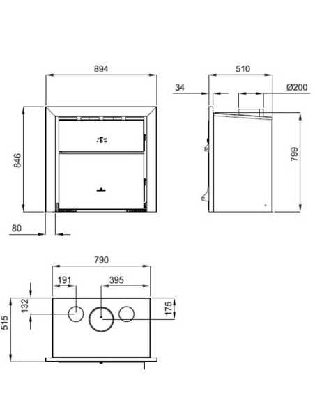 Estufa De Leña Insertable BRONPI Hierro Fund | Hogar Cahersa