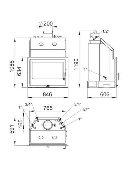 Caldera De Calefacción De Leña Insertable BR | Hogar Cahersa