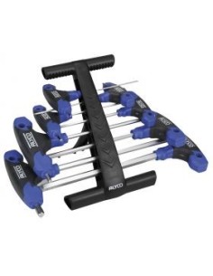 Juego de 8 Llaves Allen-Bola con Mango en T Bicomponente ALYCO Ref. 195274