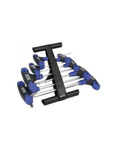 Juego de 8 Llaves Allen-Bola con Mango en T Bicomponente ALYCO Ref. 195274