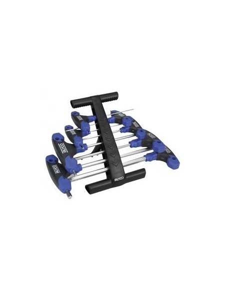 Juego de 8 Llaves Allen-Bola con Mango en T Bicomponente ALYCO Ref. 195274