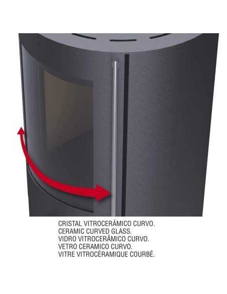 Estufa De Leña BRONPI Dover Redonda Color Ne | Hogar Cahersa