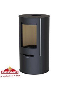 Estufa De Leña BRONPI Dover Redonda Color Ne | Hogar Cahersa 2