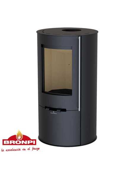 Estufa De Leña BRONPI Dover Redonda Color Ne | Hogar Cahersa
