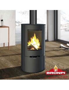 Estufa De Leña BRONPI Dover Redonda Color Ne | Hogar Cahersa