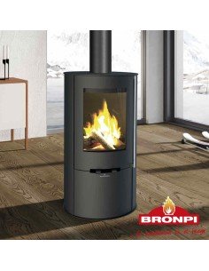 Estufa De Leña BRONPI Dover Redonda Color Ne | Hogar Cahersa