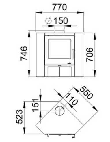 Estufa De Leña De Rincón BRONPI Lerma Doble | Hogar Cahersa
