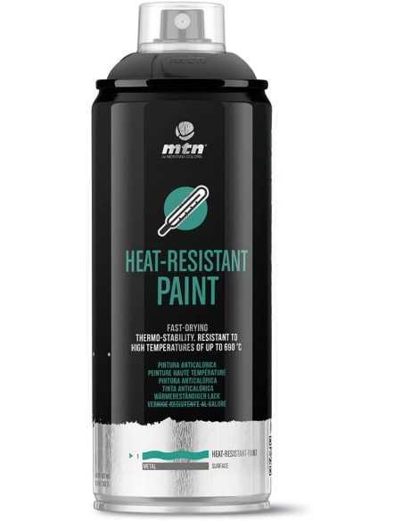 Pintura en Spray MTN PRO ALTA TEMPERATURA NEGRA 400ML